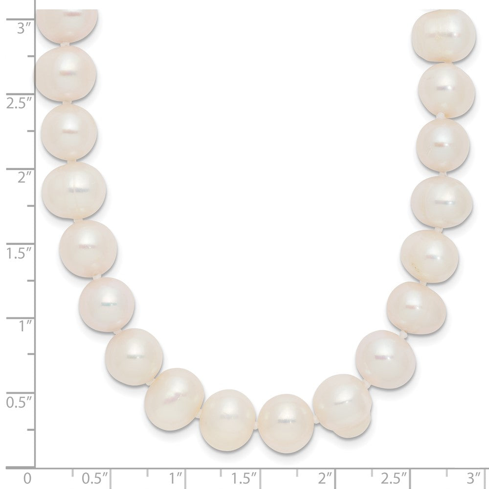 9-10mm White Semi-round Freshwater Cultured Pearl Endless Necklace