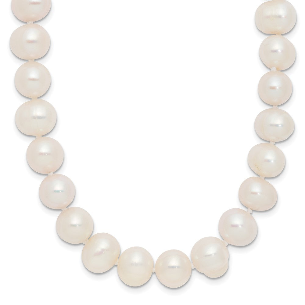 9-10mm White Semi-round Freshwater Cultured Pearl Endless Necklace