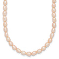 Sterling Silver RH-plate 4-5mm Pink Rice FWC Pearl Children's Necklace
