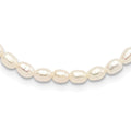 Sterling Silver RH-plate 4-5mm White Rice FWC Pearl Children's Necklace