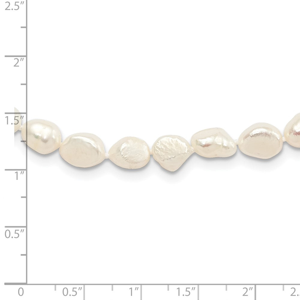 9-10mm White Baroque Freshwater Cultured Pearl Endless 64 inch Necklace