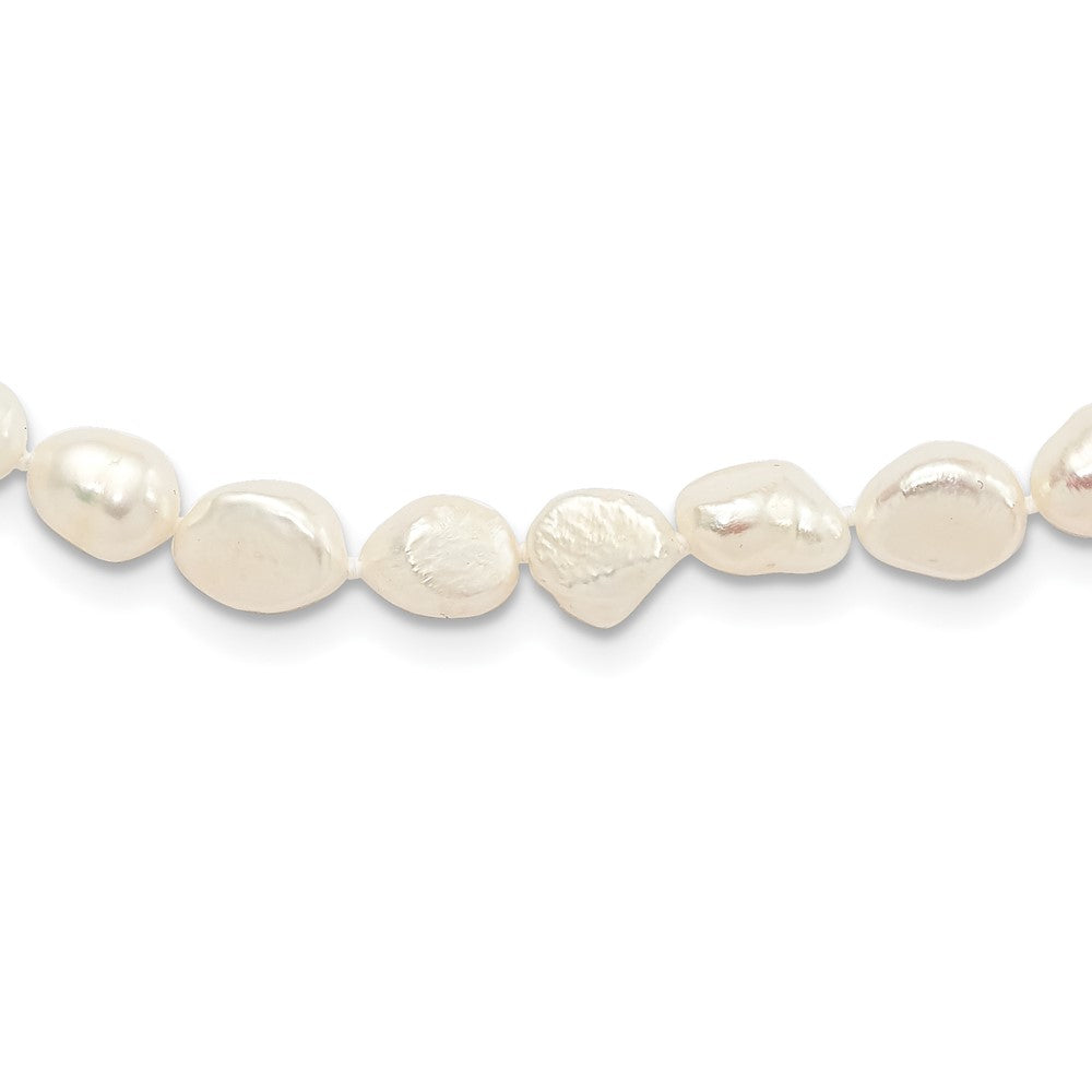 9-10mm White Baroque Freshwater Cultured Pearl Endless 64 inch Necklace