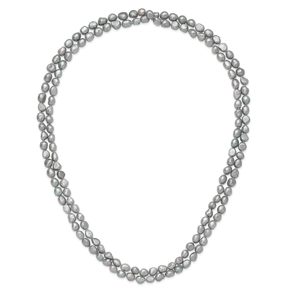 9-11mm Grey Baroque Freshwater Cutured Pearl Endless 64 Inch Necklace