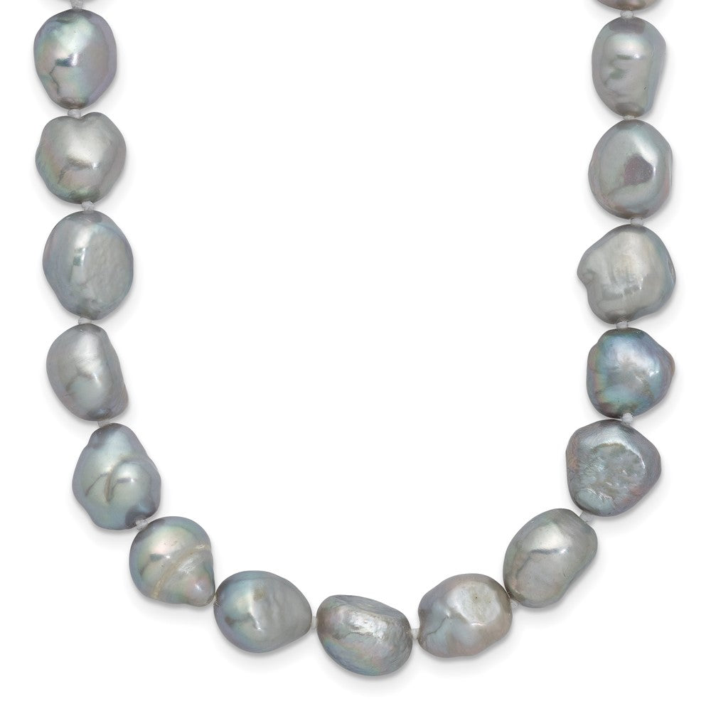 9-11mm Grey Baroque Freshwater Cutured Pearl Endless 64 Inch Necklace