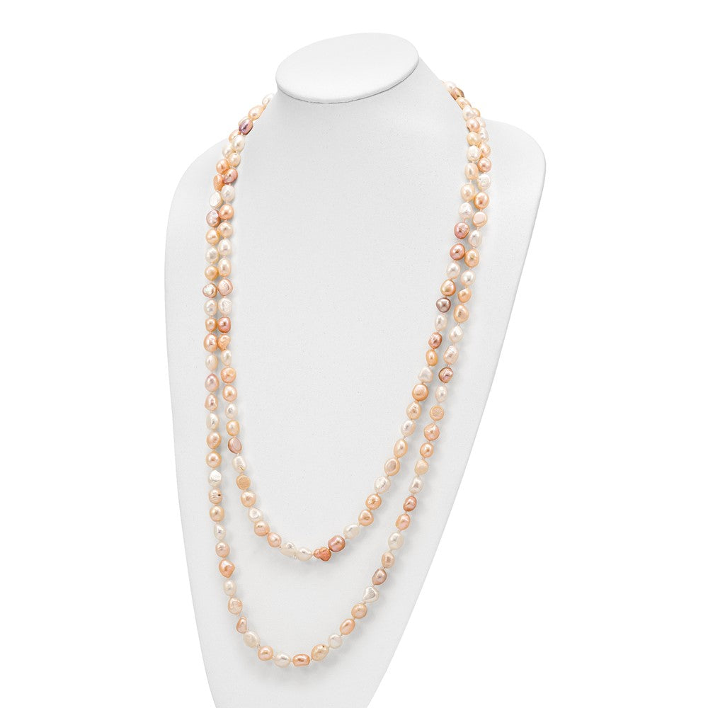 9-11mm White/Pink/Purple Baroque FWC Endless 64 Inch Necklace