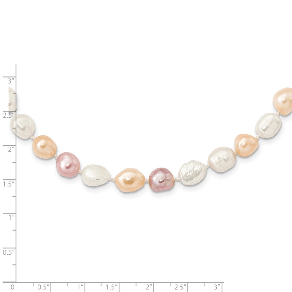 9-11mm White/Pink/Purple Baroque FWC Endless 64 Inch Necklace