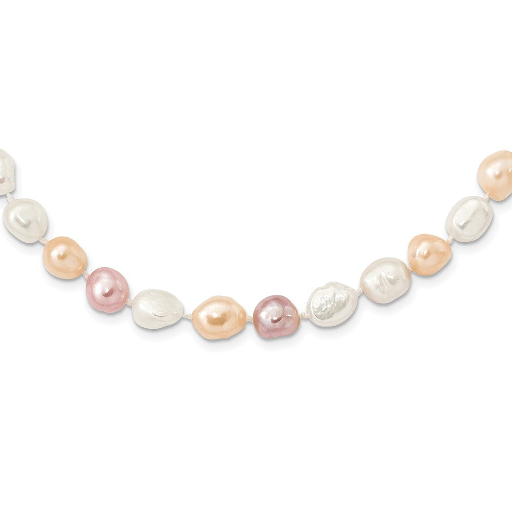 9-11mm White/Pink/Purple Baroque FWC Endless 64 Inch Necklace
