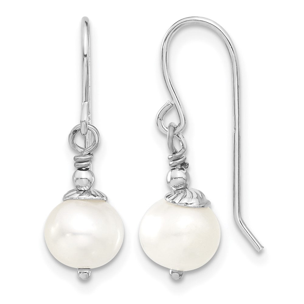 Sterling Silver RH 7-8mm White FWC Pearl Earring/Necklace Set