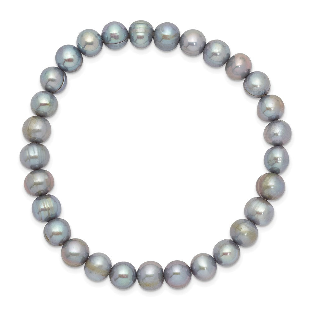 6-7mm Grey Semi-round Freshwater Cultured Pearl Stretch Bracelet