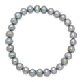 6-7mm Grey Semi-round Freshwater Cultured Pearl Stretch Bracelet