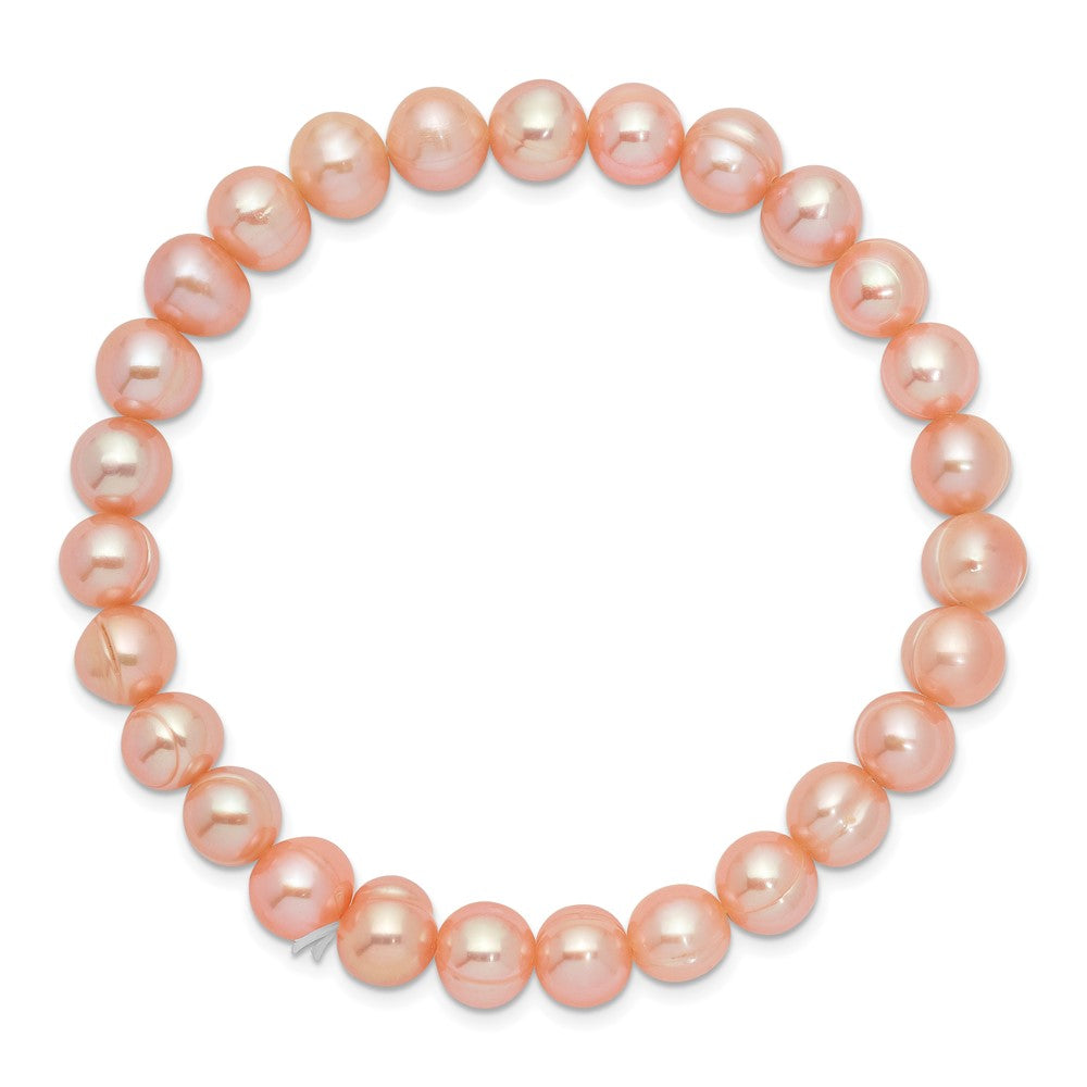 6-7mm Pink Semi-round Freshwater Cultured Pearl Stretch Bracelet