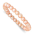 6-7mm Pink Semi-round Freshwater Cultured Pearl Stretch Bracelet