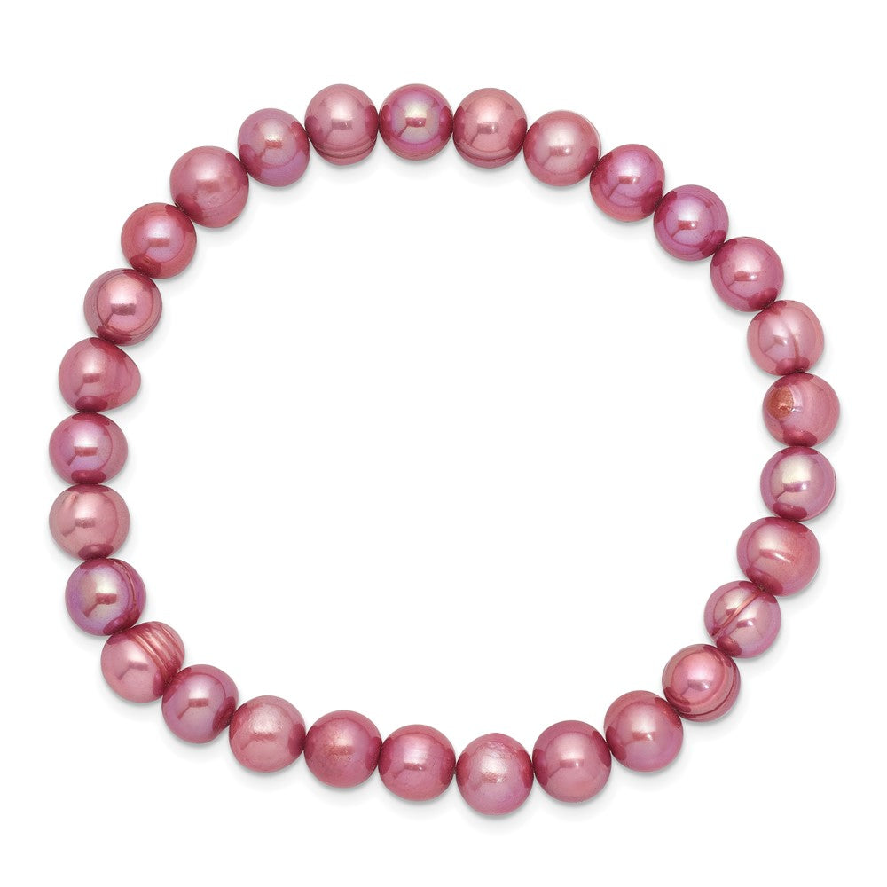 6-7mm Rose Semi-round Freshwater Cultured Pearl Stretch Bracelet