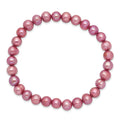 6-7mm Rose Semi-round Freshwater Cultured Pearl Stretch Bracelet