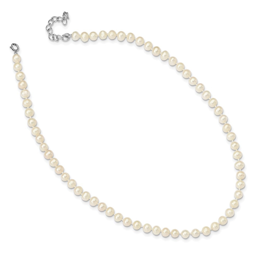 Sterling Silver Madi K RH-pltd 5-6mm FWC Pearl 14in. w/ 2in ext. Necklace