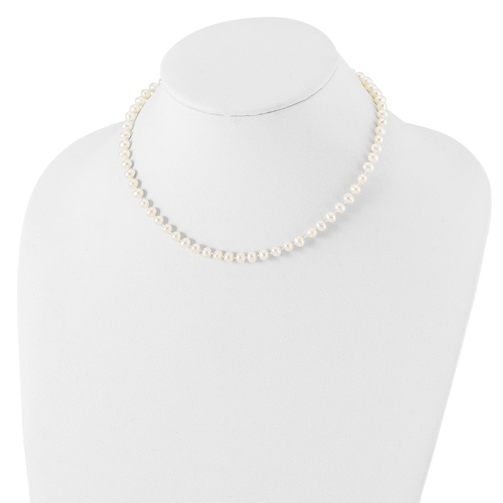 Sterling Silver Madi K RH-pltd 5-6mm FWC Pearl 14in. w/ 2in ext. Necklace
