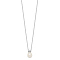 Sterling Silver Rhod-plat 7-7.5mm Rice FWC Pearl 1.5in ext Necklace