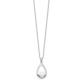 Sterling Silver Rhodium-plated 6-7mm White Button FWC Pearl Necklace