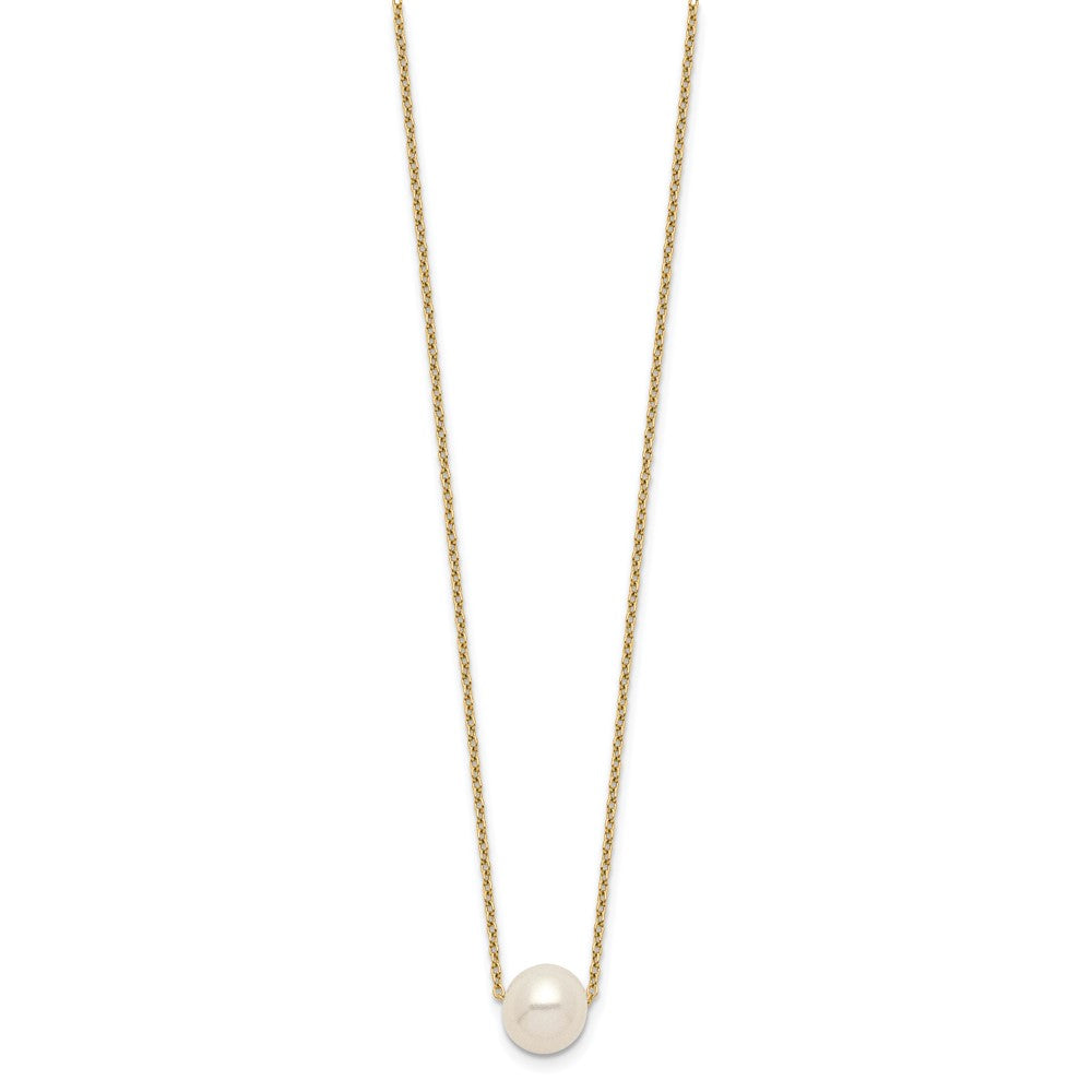 Sterling Silver Gold-plated 8-9mm FWC Pearl 18inch Necklace