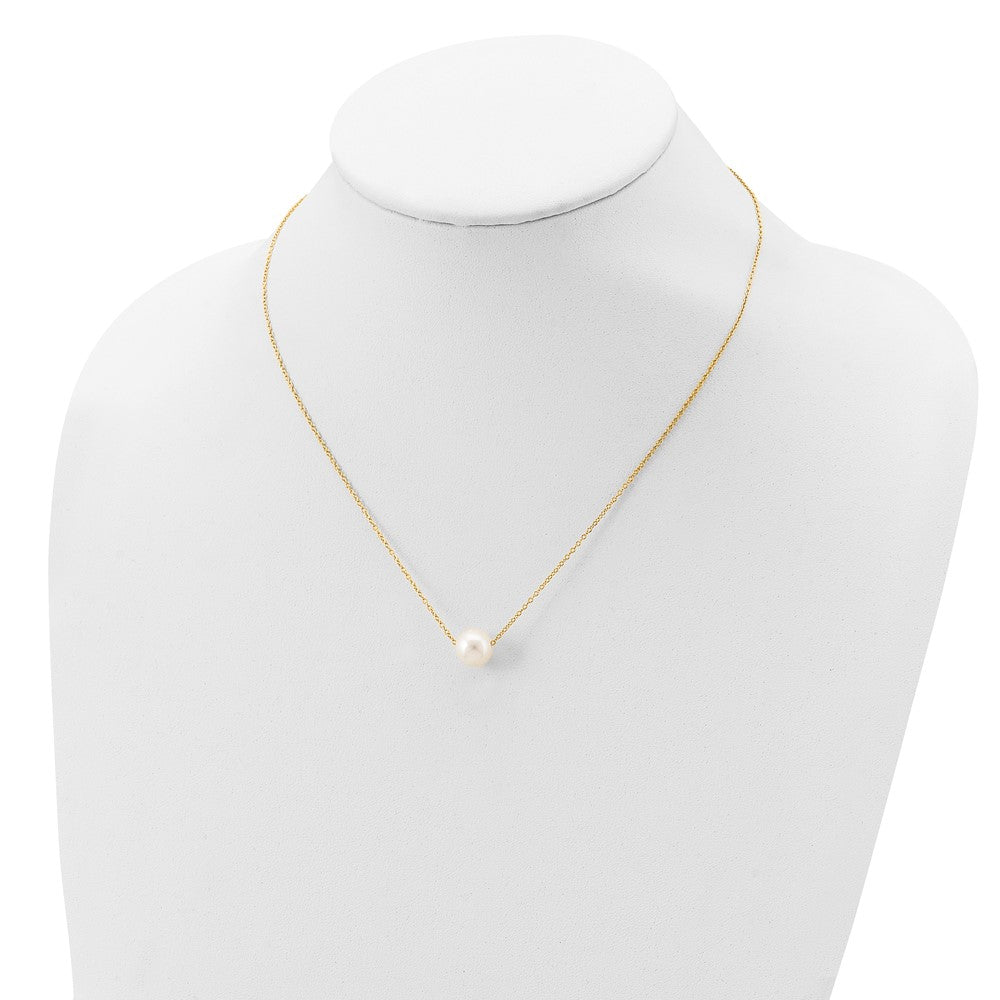 Sterling Silver Gold-plated 8-9mm FWC Pearl 18inch Necklace