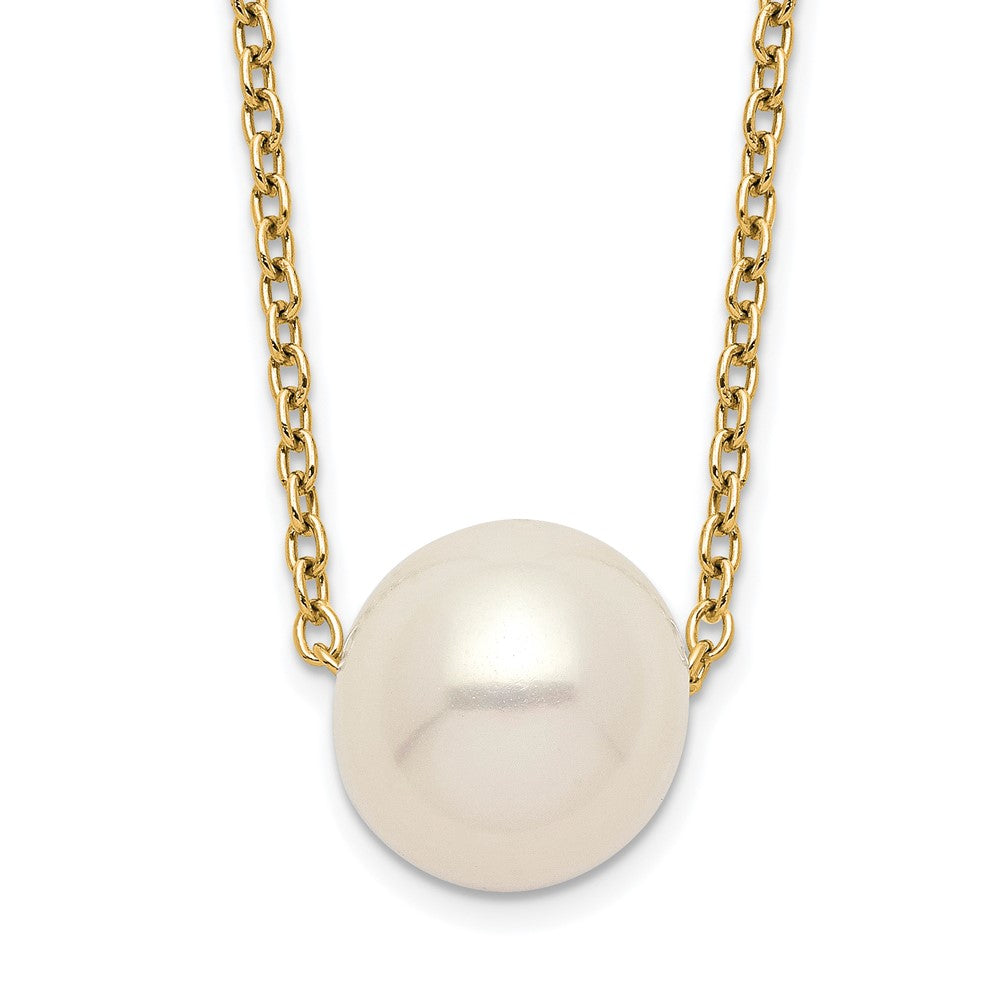 Sterling Silver Gold-plated 8-9mm FWC Pearl 18inch Necklace