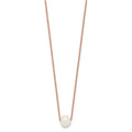 Sterling Silver Rose-plated 18k Flash-pl 8-9mm White FWC Pearl Necklace