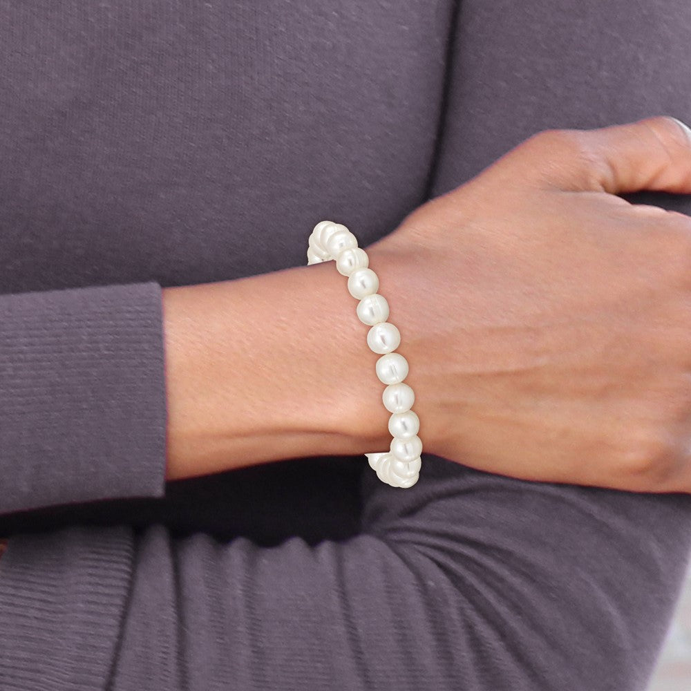 Madi K 5-6mm Freshwater Cultured Pearl Children's Stretch Bracelet