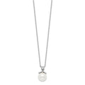 Sterling Silver Rhodium-plated CZ and Glass Bead Necklace