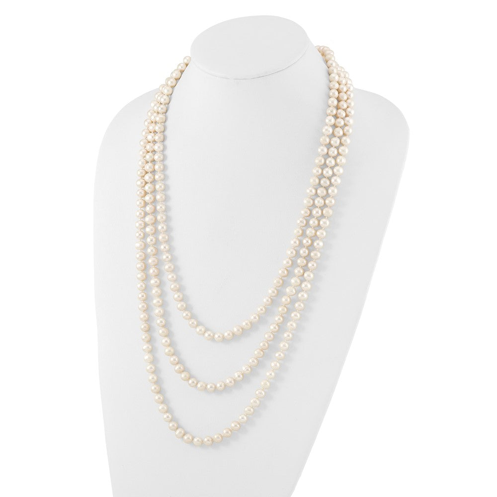7-8mm White Freshwater Cultured Pearl 76 inch Slip on Necklace