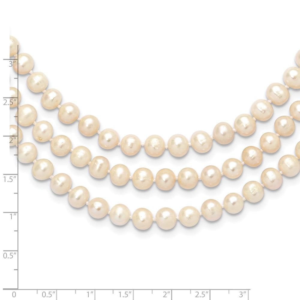 7-8mm White Freshwater Cultured Pearl 76 inch Slip on Necklace