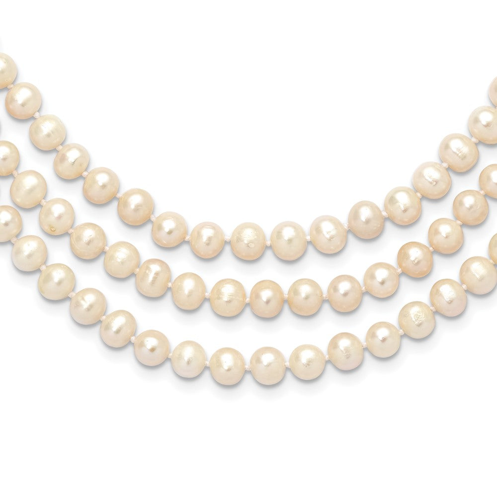 7-8mm White Freshwater Cultured Pearl 76 inch Slip on Necklace