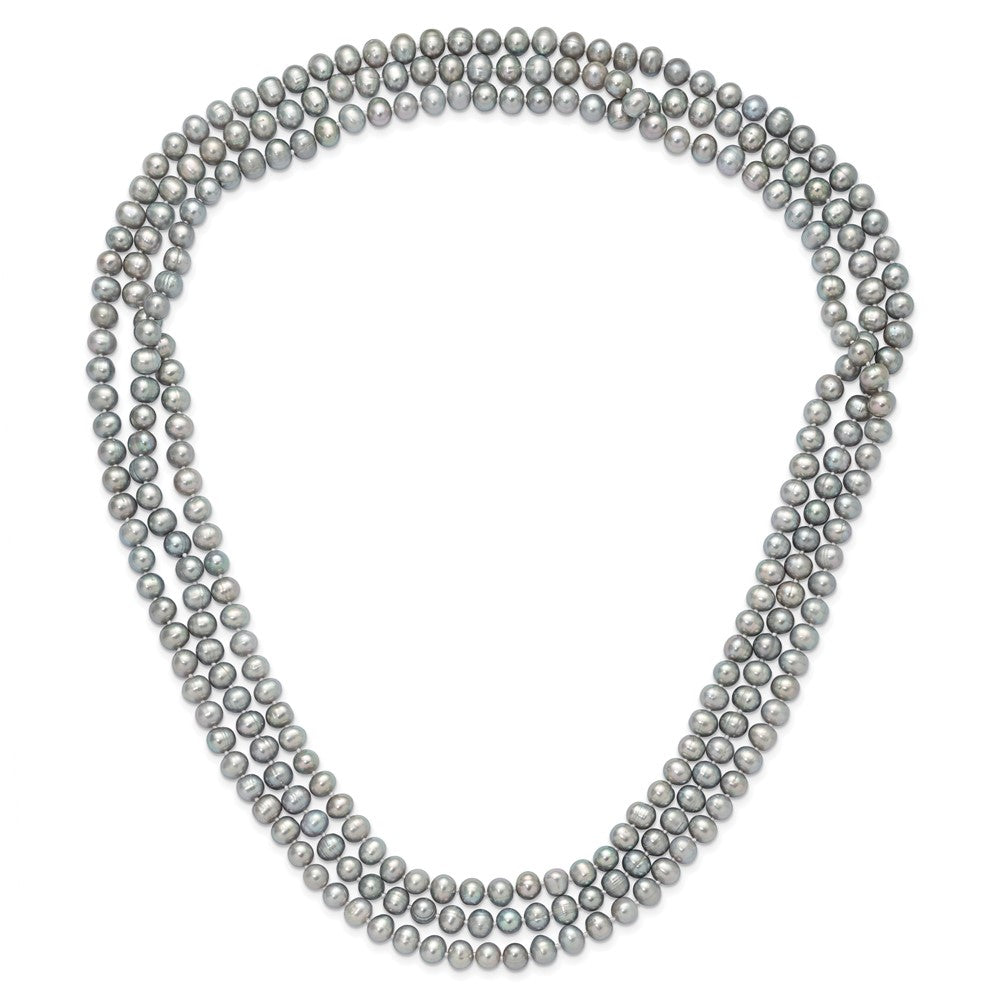 7-8mm Grey Freshwater Cultured Pearl 76in Slip on Necklace