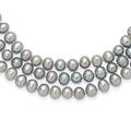 7-8mm Grey Freshwater Cultured Pearl 76 inch Slip on Necklace