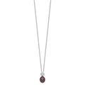 Sterling Silver RH-plated 7-8mm Black Rice FWC Pearl/CZ 17in Necklace