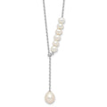 Sterling Silver RH-plated 4.5-8.5mm FWC Pearl w/1.75in ext Necklace