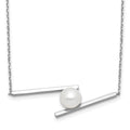 Sterling Silver Rhodium-plated 8-9mm FWC Pearl 16in w/1.5in ext Necklace