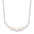 Sterling Silver E-coated Freshwater Cultured Pearl 18in w/2in ext Necklace