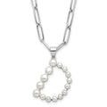 Sterling Silver RH-plated 3-5.5mm FWC Pearl LETTER D 18in Necklace