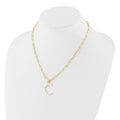 Sterling Silver Gold-plated 3-5.5mm FWC Pearl LETTER C 18in Necklace