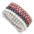 6-7mm Multicolor Semi-round FWC Pearl Stretch Bracelet 5 pc Set