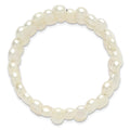 Sterling Silver Rh-plated 6-7mm Button White FWC Wrap Bracelet
