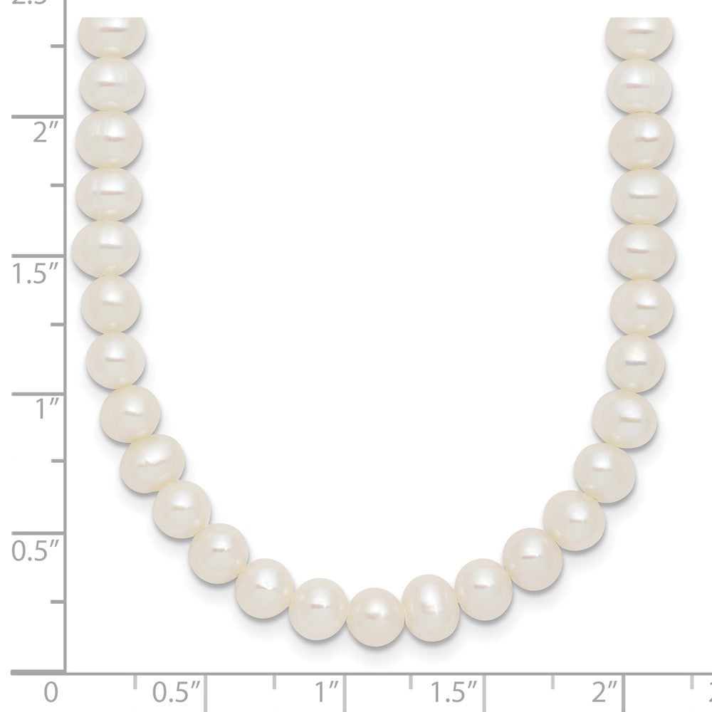 Sterling Silver Rh-plated 6-7mm FWC Pearl 14in w/2in ext Choker