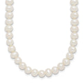 Sterling Silver Rh-plated 6-7mm FWC Pearl 14in w/2in ext Choker
