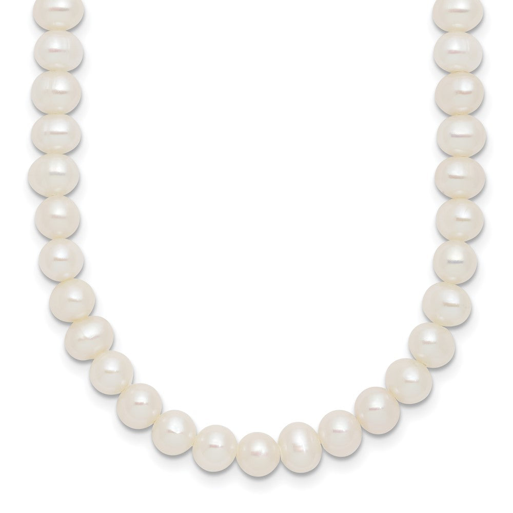 Sterling Silver Rh-plated 6-7mm FWC Pearl 14in w/2in ext Choker