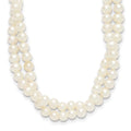 Sterling Silver Rhod 5-6mm FWC Pearl 2 Strand 14in 2in ext Choker