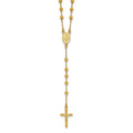 Sterling Silver Gold-tone Polished and Beaded Rosary Necklace