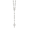 Sterling Silver Polished and Beaded Rosary Necklace