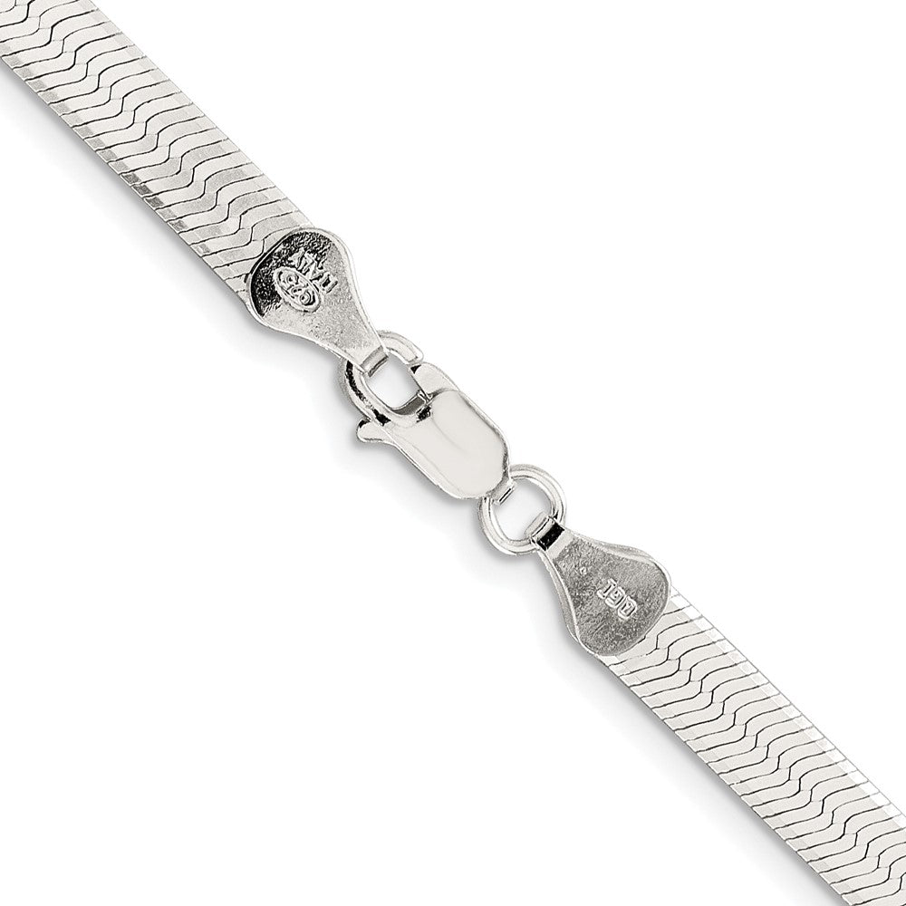 Sterling Silver Rhodium-plated 5.25mm Magic Herringbone Chain