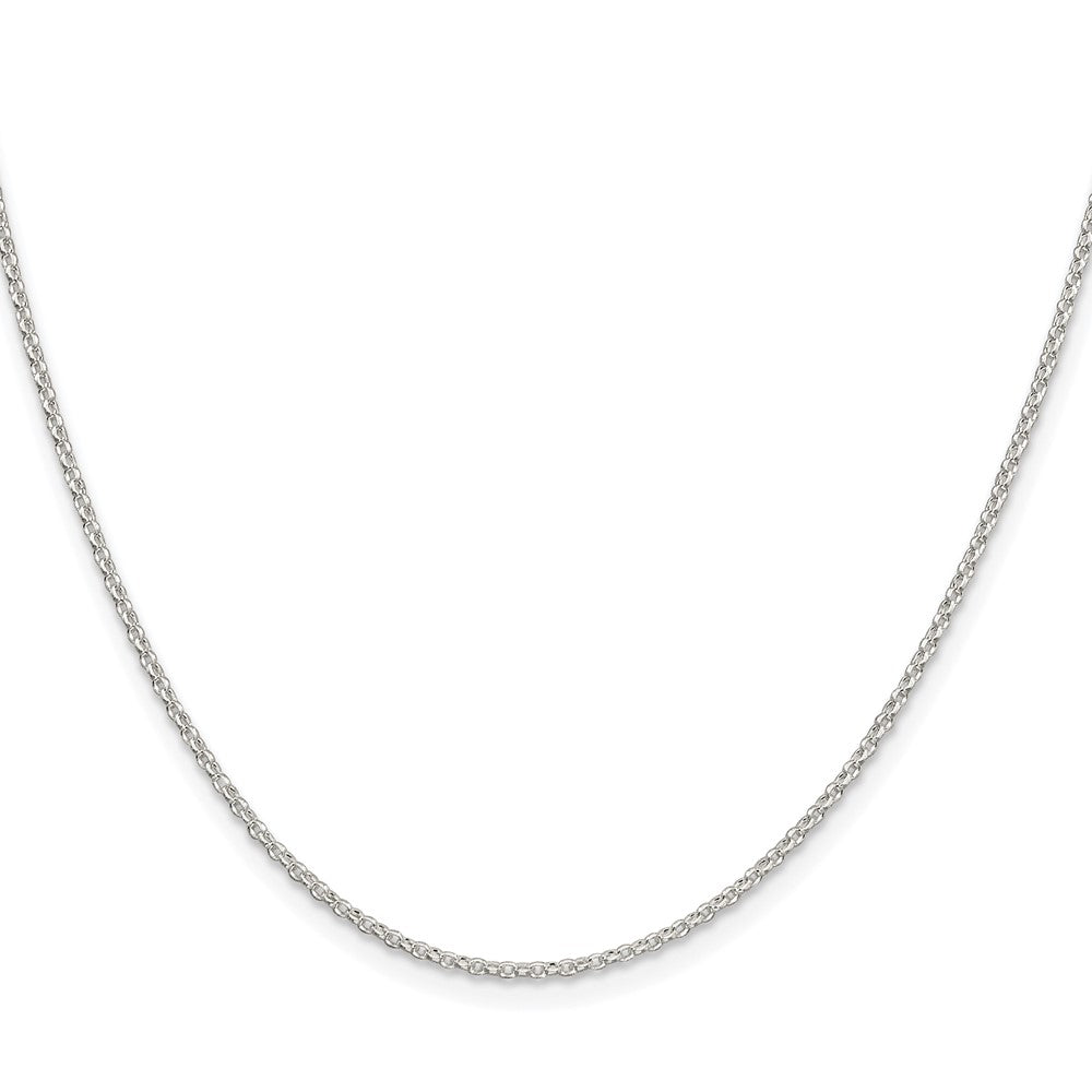 Sterling Silver Rhodium-plated 1.5mm Diamond-cut Rolo Cable Chain