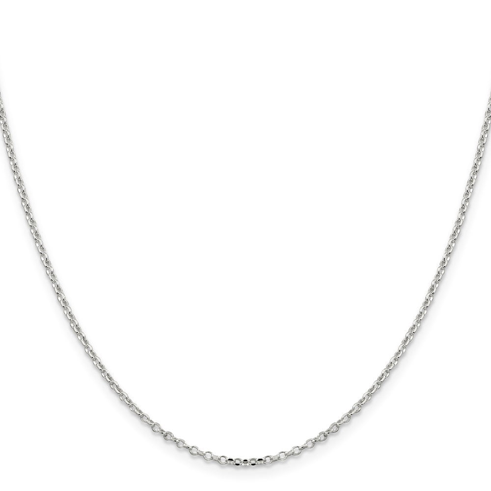 Sterling Silver 1.75mm Diamond-cut w/2in ext. Rolo Cable Chain